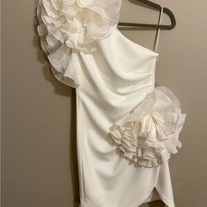 Elliatt One Shoulder Dress in White